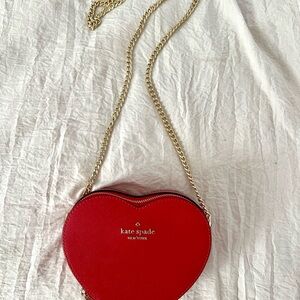 red kate spade heart crossbody purse